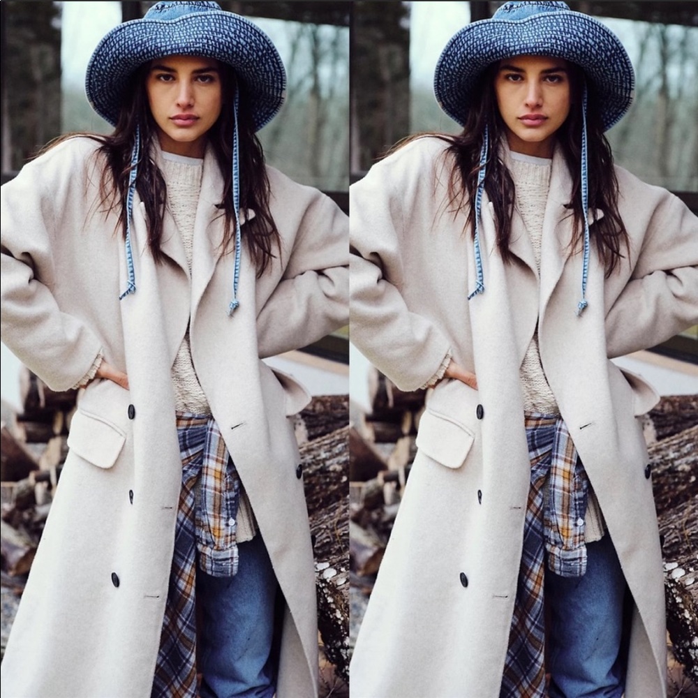 Free People Cream Long Coat